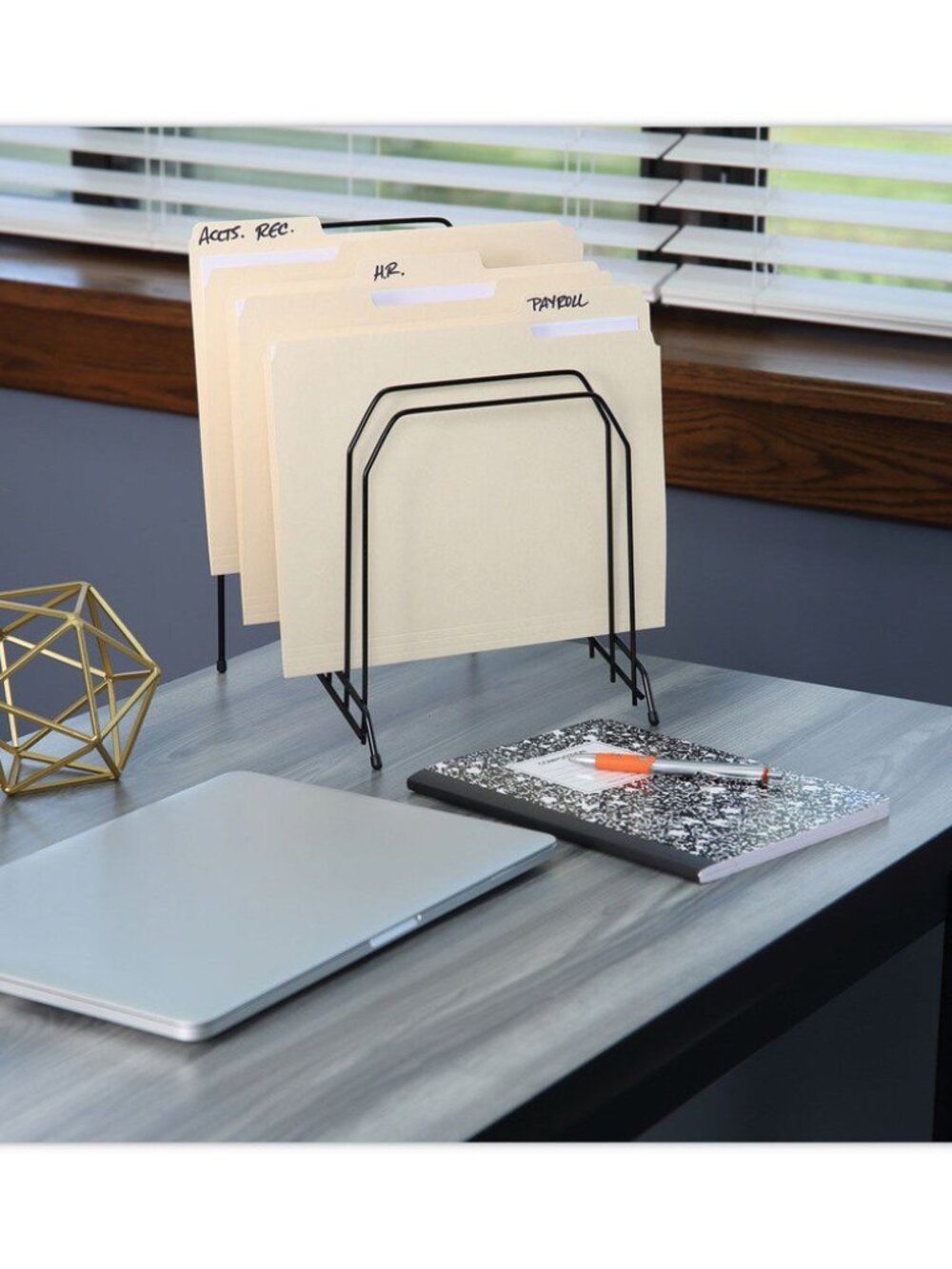 black wire step file organizer